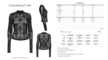 Punk Rave Women's Mesh Top Ravena Cross Flocking UK 8-16 - QHA UK