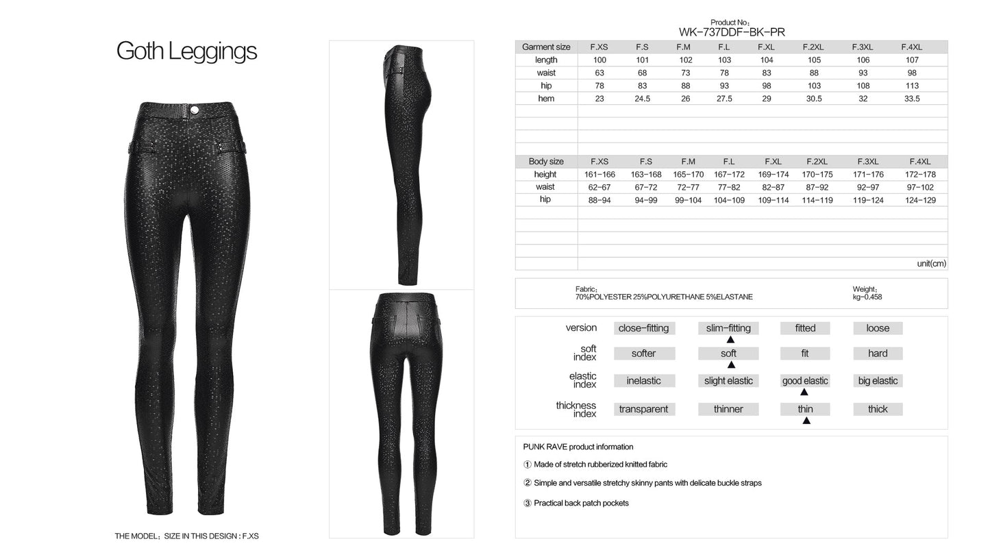 Punk Rave Women's Leggings Ravenna Black Prism Finish UK 10-22 - QHA UK