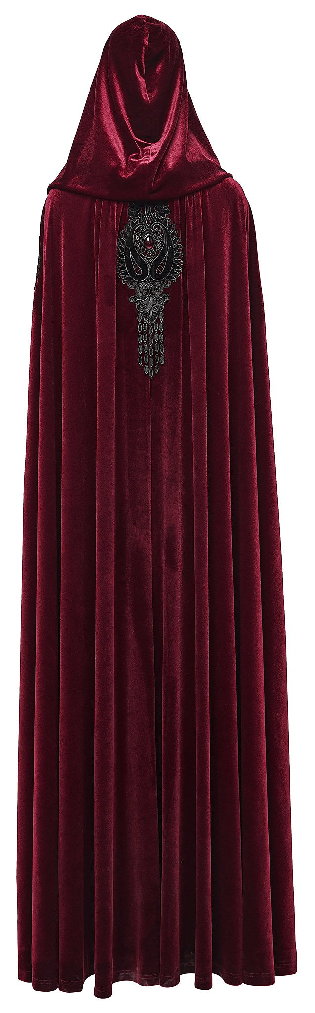 Punk Rave Gothic Cloak Seraphiel Velvet Blood Red - QHA UK