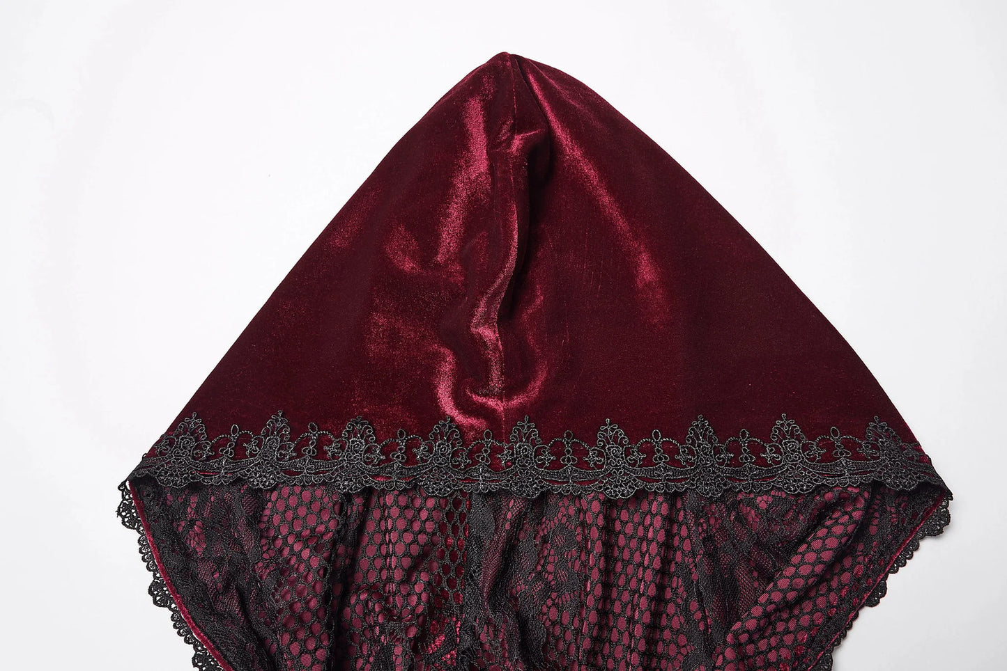 Punk Rave Gothic Cloak Seraphiel Velvet Blood Red - QHA UK