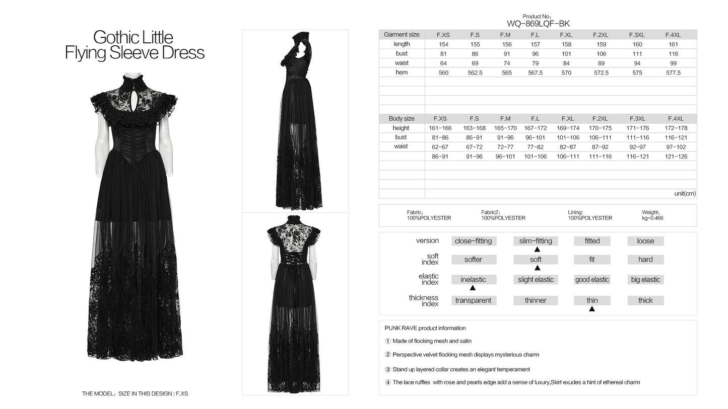 Punk Rave Gothic Dress Seraphina Flying Sleeve UK 8-22 - Sleeve Detail - QHA UK