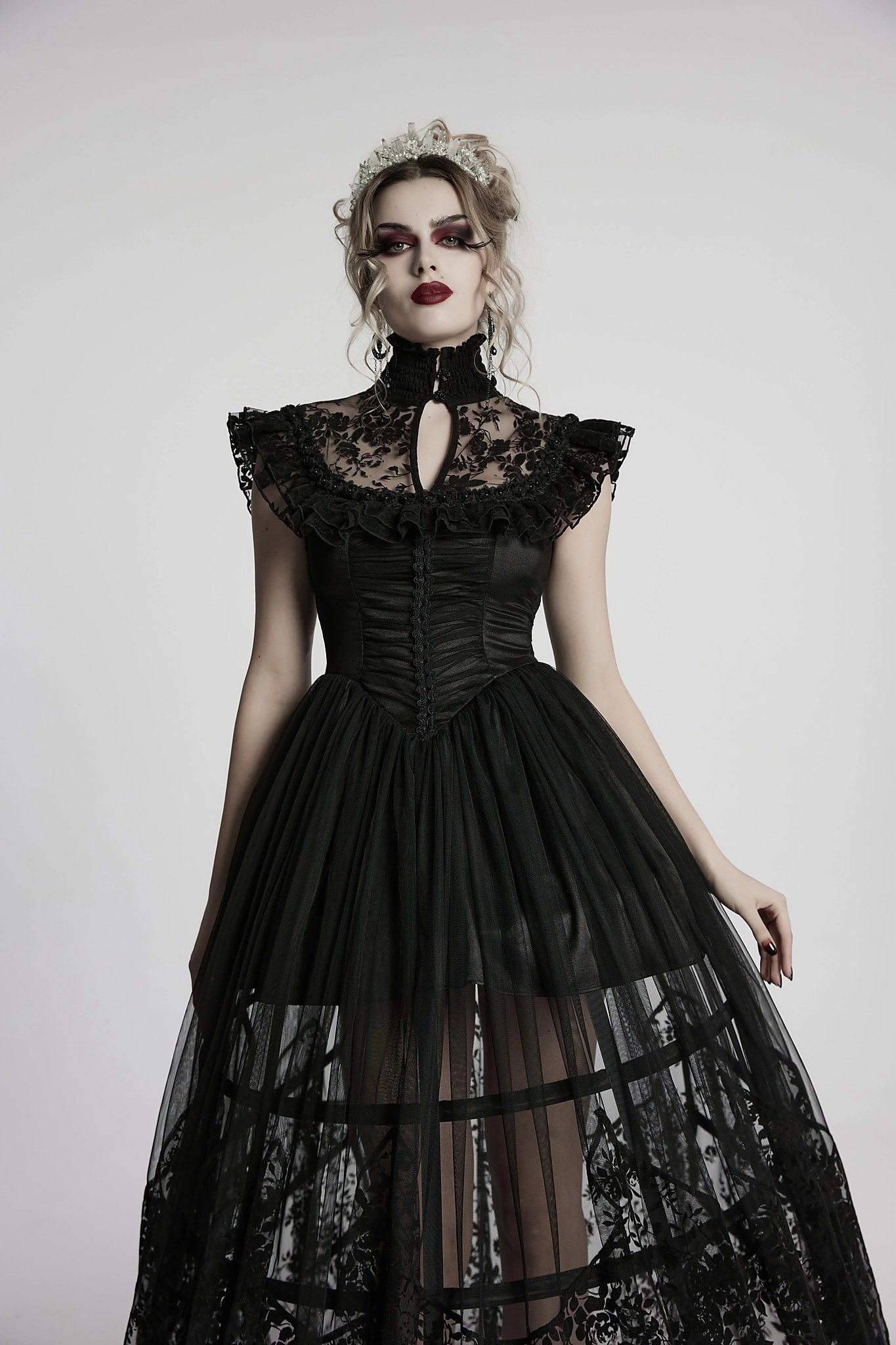 Punk Rave Gothic Dress Seraphina Flying Sleeve UK 8-22 - Sleeve Detail - QHA UK