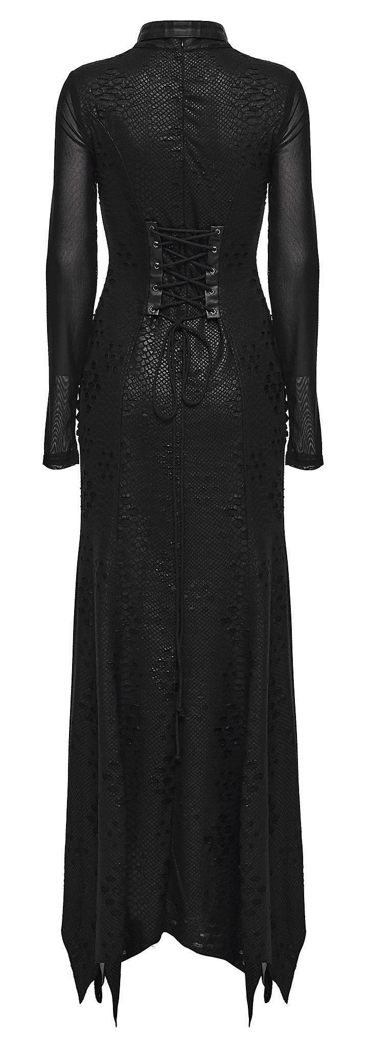 Punk Rave Maxi Dress Seraphine Spinal Lace Panel Black UK 8-22 - QHA UK