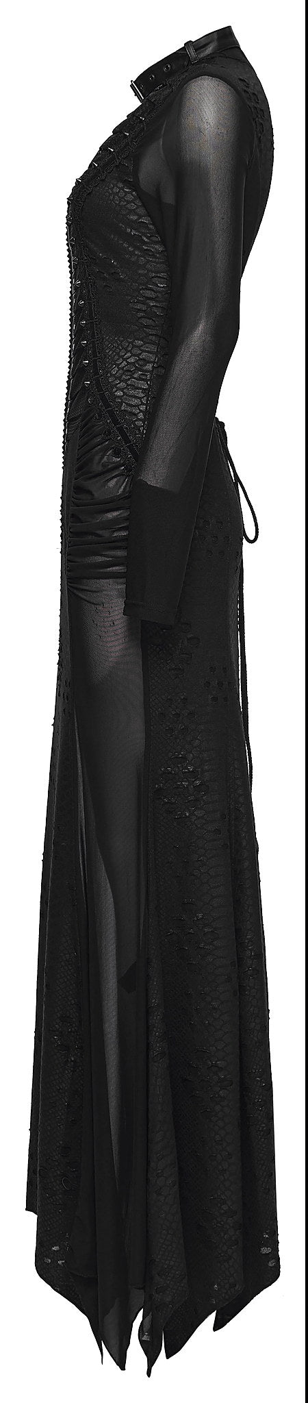 Punk Rave Maxi Dress Seraphine Spinal Lace Panel Black UK 8-22 - QHA UK