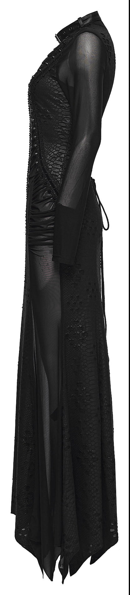 Punk Rave Maxi Dress Seraphine Spinal Lace Panel Black UK 8-22 - QHA UK