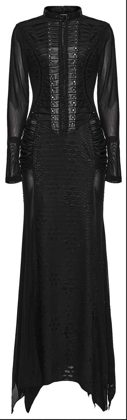 Punk Rave Maxi Dress Seraphine Spinal Lace Panel Black UK 8-22 - QHA UK