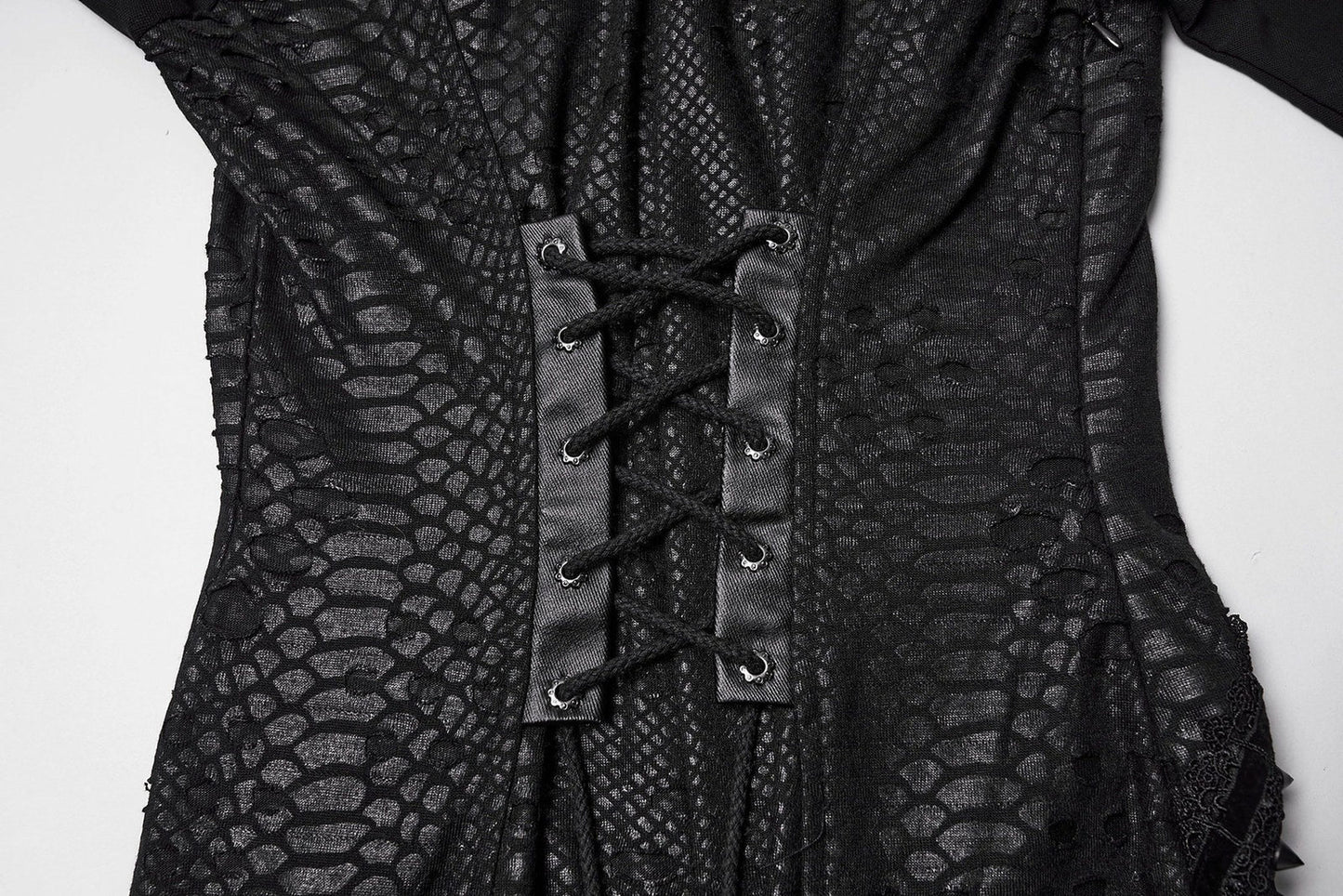 Punk Rave Maxi Dress Seraphine Spinal Lace Panel Black UK 8-22 - QHA UK
