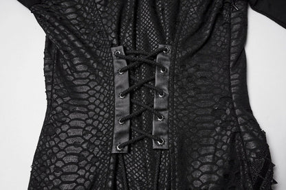 Punk Rave Maxi Dress Seraphine Spinal Lace Panel Black UK 8-22 - QHA UK