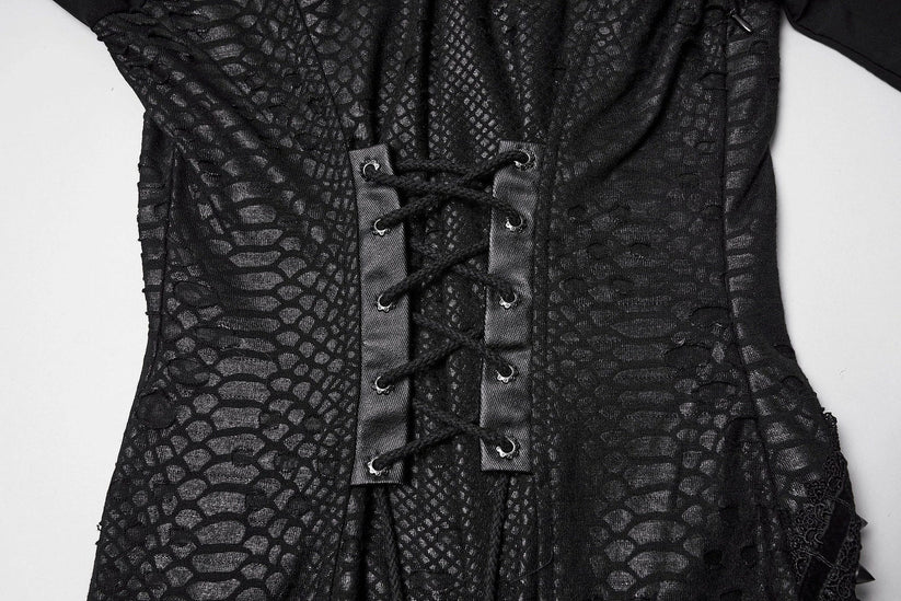 Punk Rave Maxi Dress Seraphine Spinal Lace Panel Black UK 8-22 - QHA UK