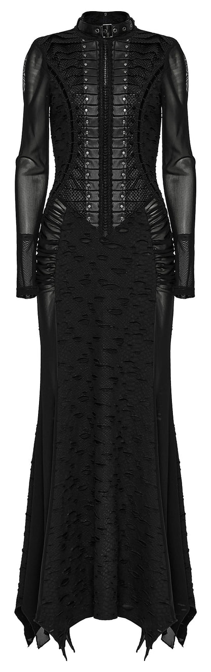 Punk Rave Maxi Dress Seraphine Spinal Lace Panel Black UK 8-22 - QHA UK