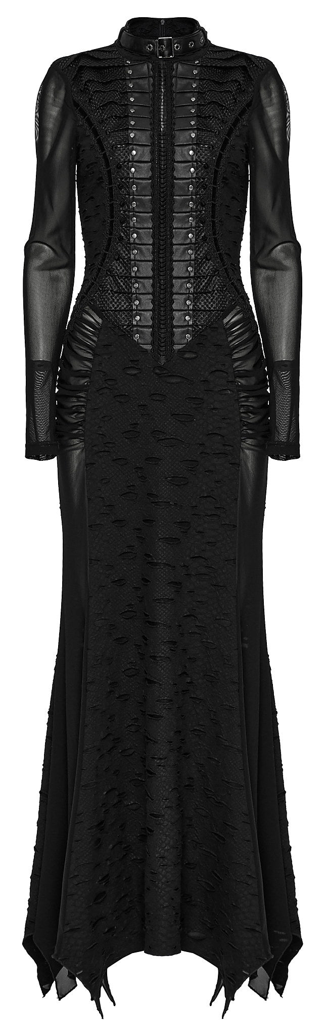 Punk Rave Maxi Dress Seraphine Spinal Lace Panel Black UK 8-22 - QHA UK