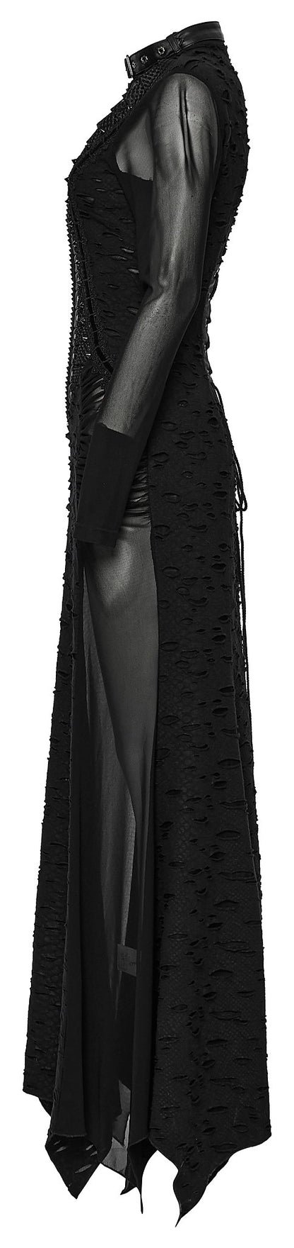 Punk Rave Maxi Dress Seraphine Spinal Lace Panel Black UK 8-22 - QHA UK