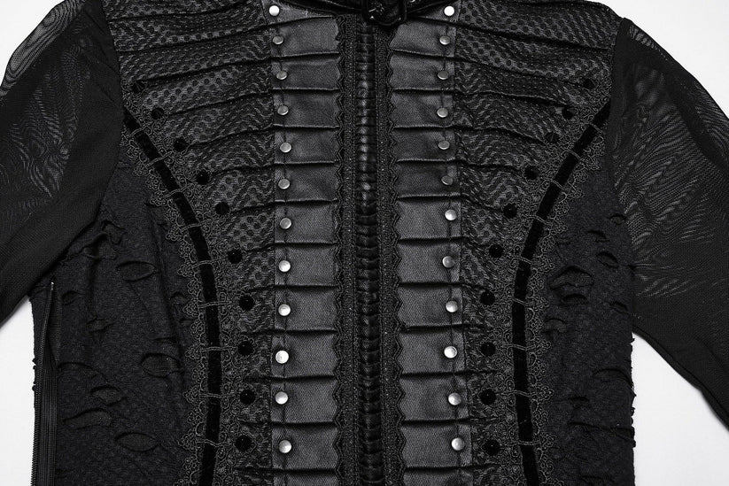 Punk Rave Maxi Dress Seraphine Spinal Lace Panel Black UK 8-22 - QHA UK