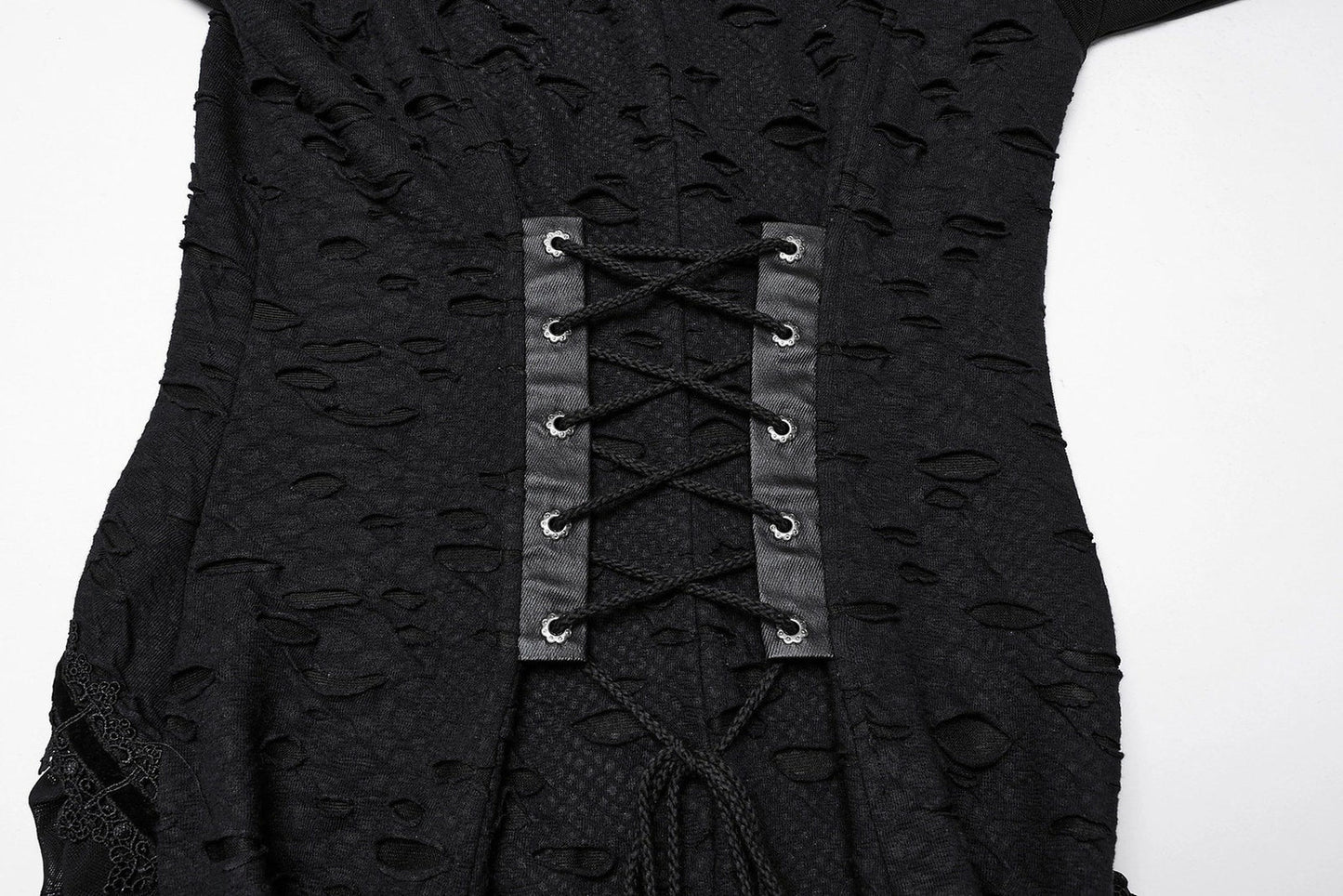 Punk Rave Maxi Dress Seraphine Spinal Lace Panel Black UK 8-22 - QHA UK