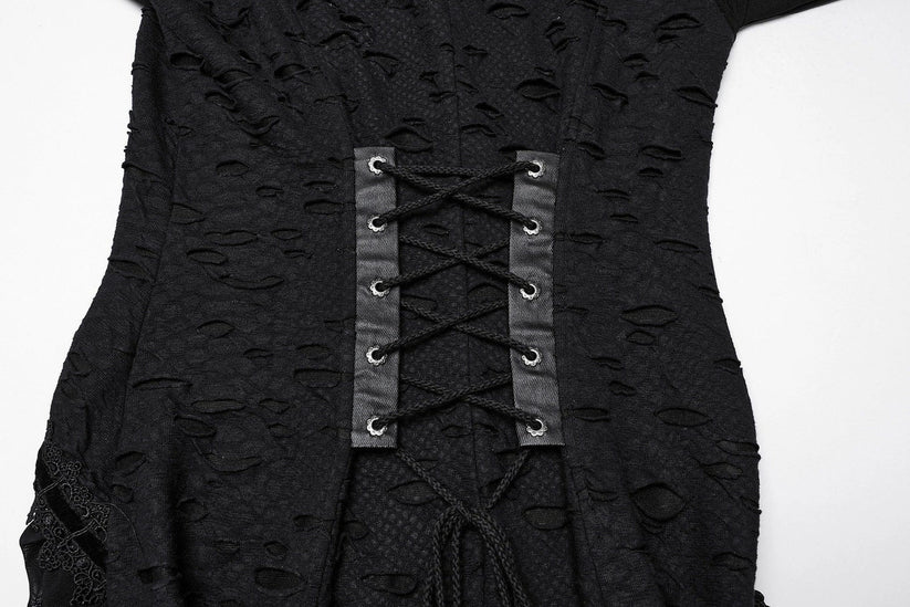 Punk Rave Maxi Dress Seraphine Spinal Lace Panel Black UK 8-22 - QHA UK