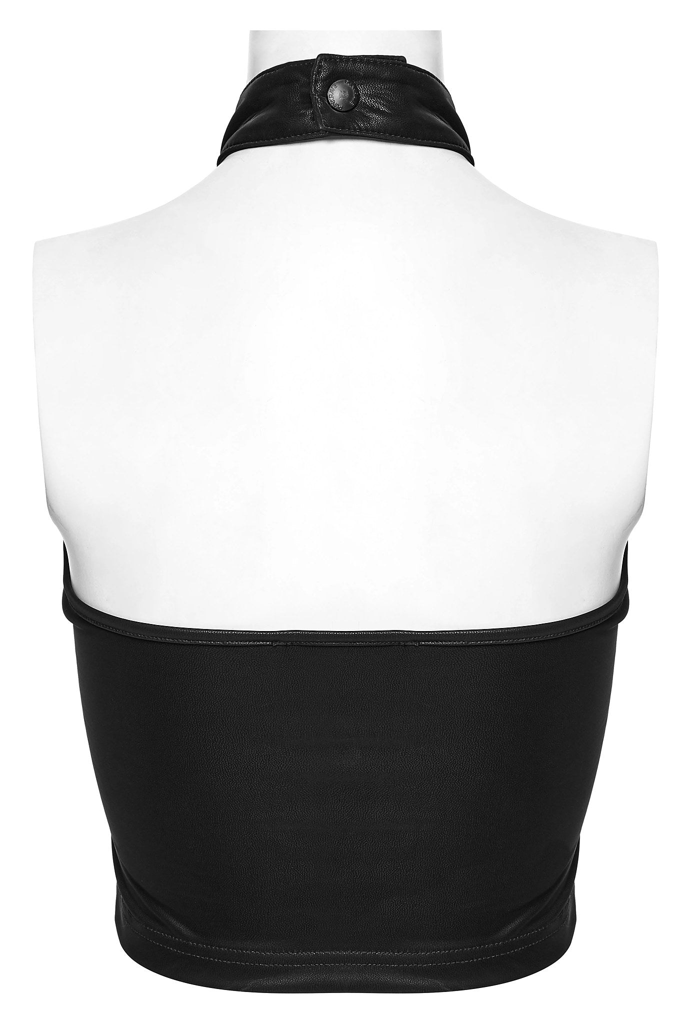 Punk Rave Women's Vest Top Valora Cross Fur Halter in Crimson UK 8-16 - QHA UK