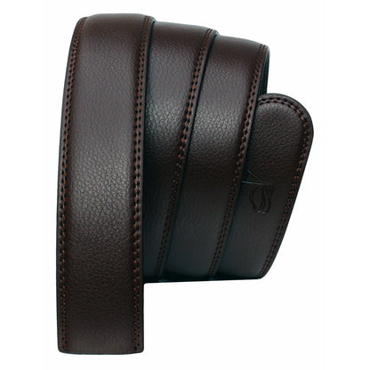 Mens 35mm Ratchet Belt Strap Replacement, No Buckle, Trim to Fit - QHA UK