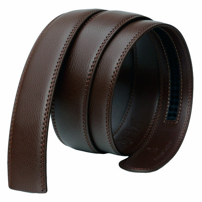 Mens 35mm Ratchet Belt Strap Replacement, No Buckle, Trim to Fit - QHA UK