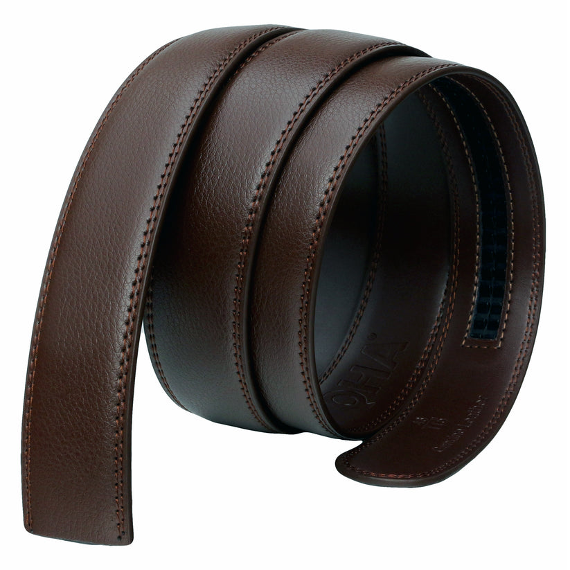 Mens 35mm Ratchet Belt Strap Replacement, No Buckle, Trim to Fit - QHA UK