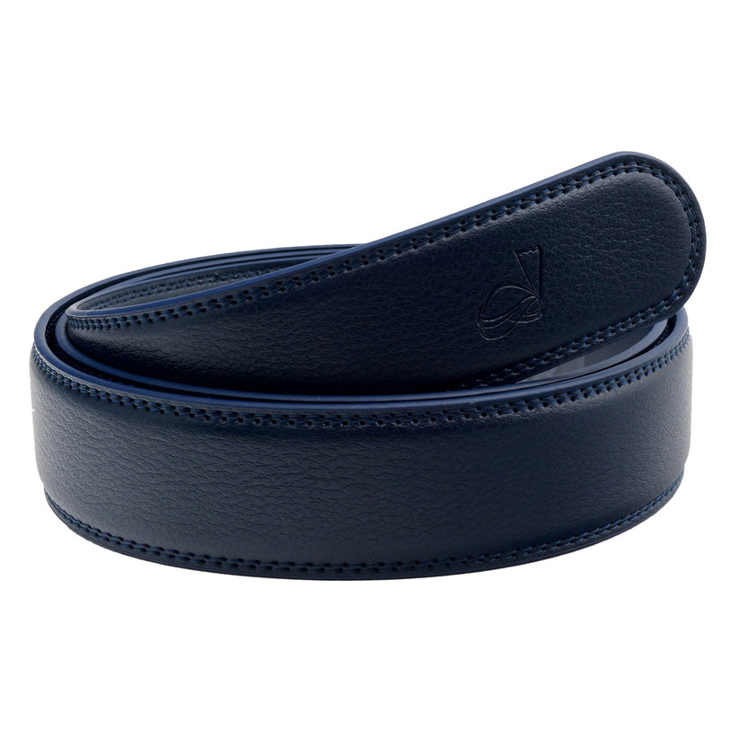 Mens 35mm Ratchet Belt Strap Replacement, No Buckle, Trim to Fit - QHA UK