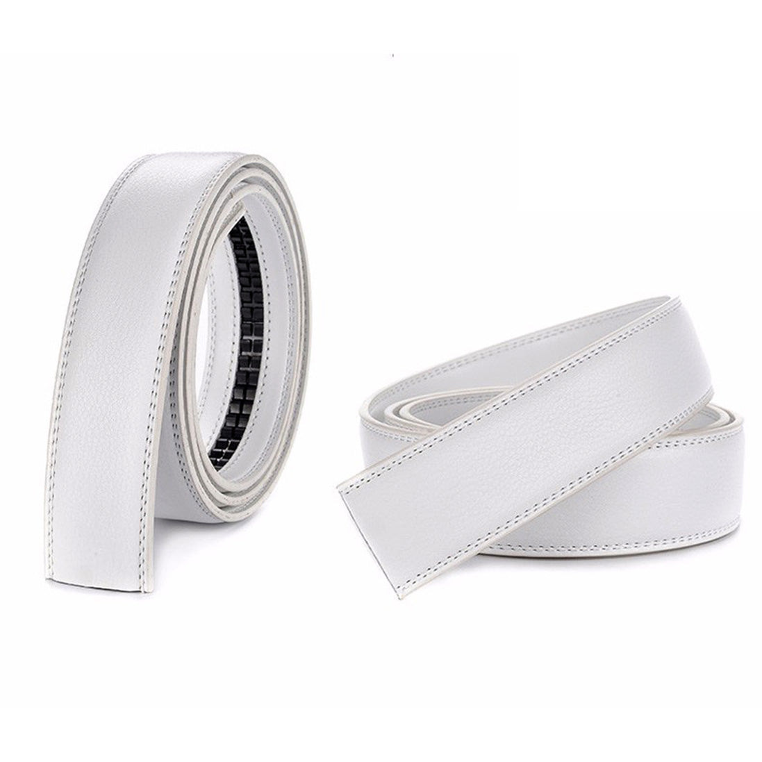 Mens 35mm Ratchet Belt Strap Replacement, No Buckle, Trim to Fit - QHA UK