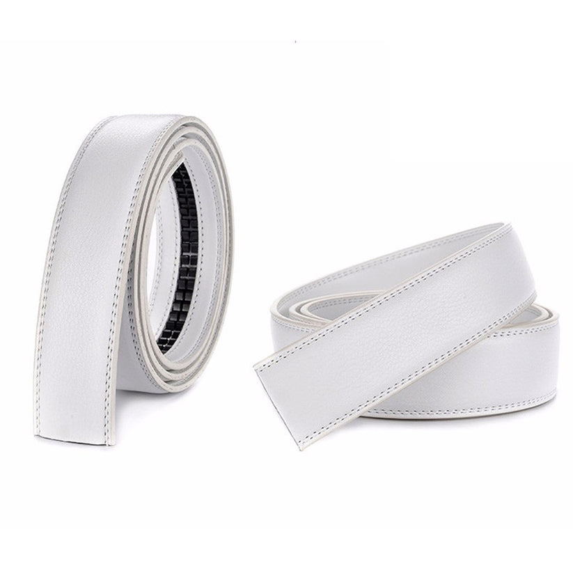Mens 35mm Ratchet Belt Strap Replacement, No Buckle, Trim to Fit - QHA UK
