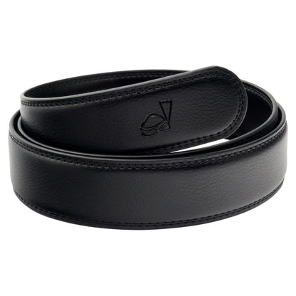 Mens 35mm Ratchet Belt Strap Replacement, No Buckle, Trim to Fit - QHA UK
