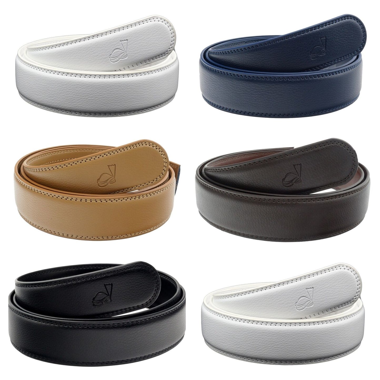 Mens 35mm Ratchet Belt Strap Replacement, No Buckle, Trim to Fit - QHA UK