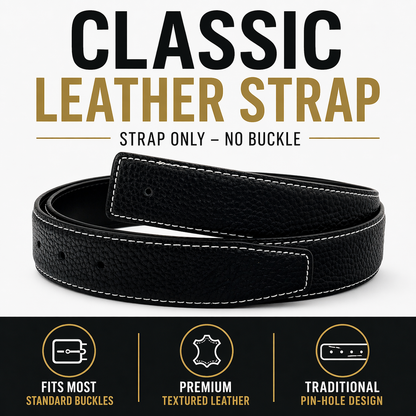 Unisex 32mm Belt Strap for H Buckle Replacement Genuine Leather - QHA UK