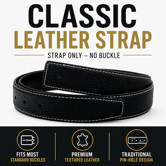 Unisex 32mm Belt Strap for H Buckle Replacement Genuine Leather - QHA UK