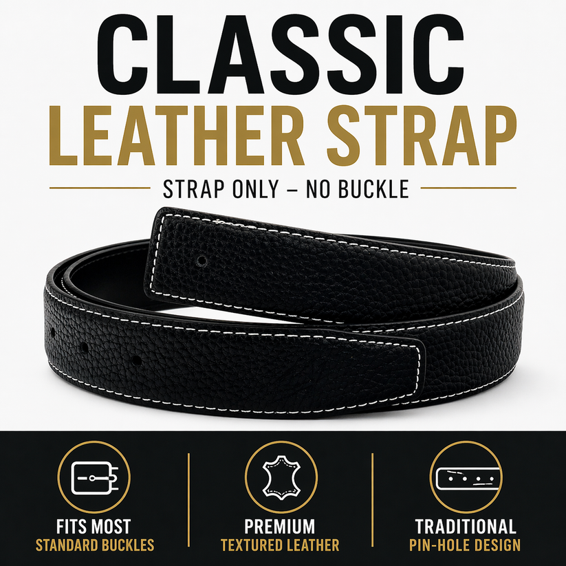 Unisex 32mm Belt Strap for H Buckle Replacement Genuine Leather - QHA UK