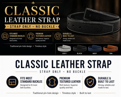 Unisex 32mm Belt Strap for H Buckle Replacement Genuine Leather - QHA UK