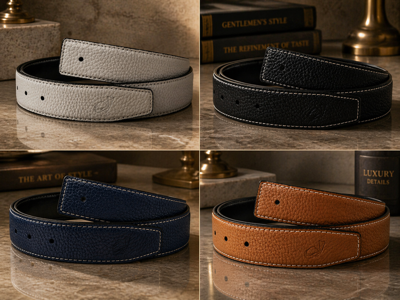 Unisex 32mm Belt Strap for H Buckle Replacement Genuine Leather - QHA UK