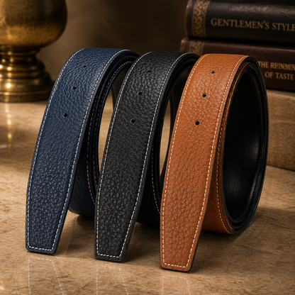 Unisex 32mm Belt Strap for H Buckle Replacement Genuine Leather - QHA UK