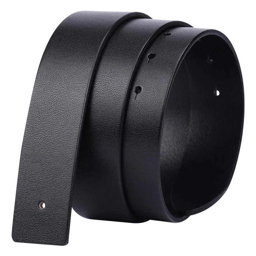 Mens Genuine Leather Belt Strap 38mm Replacement No Buckle Trim - QHA UK