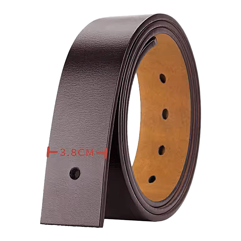 Mens Genuine Leather Belt Strap 38mm Replacement No Buckle Trim - QHA UK