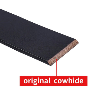 Mens Genuine Leather Belt Strap 38mm Replacement No Buckle Trim - QHA UK