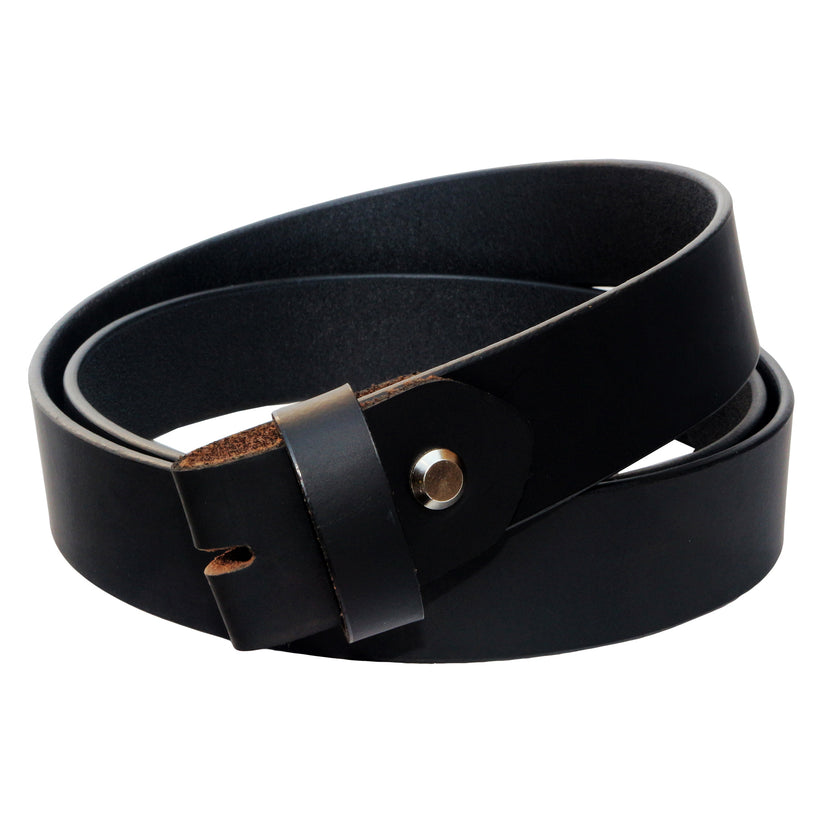QHA Men's 32mm Real Leather Replacement Belt Strap, Snap On - QHA UK