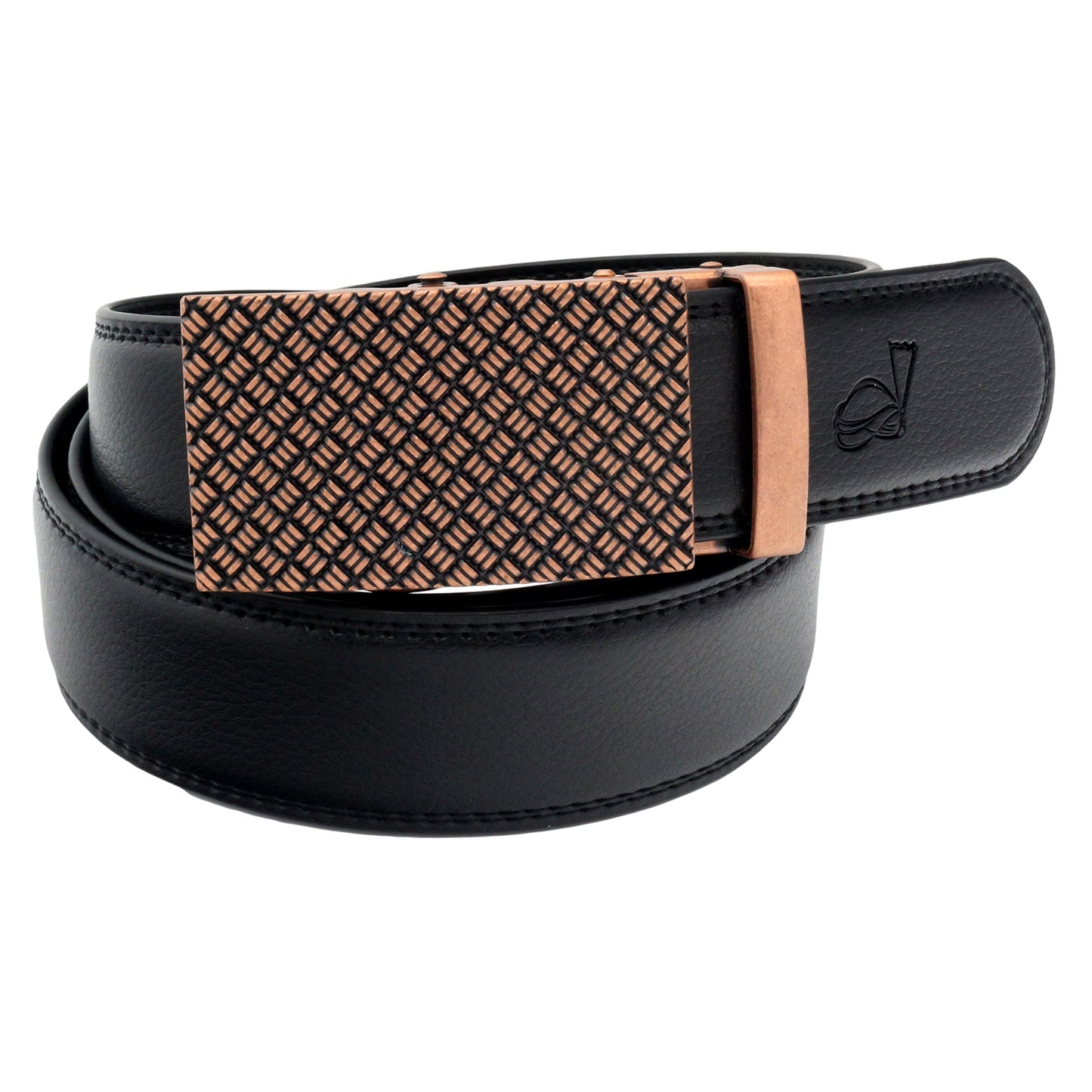 Mens Leather Ratchet Belt Automatic Buckle Adjustable Dress Belt - QHA UK
