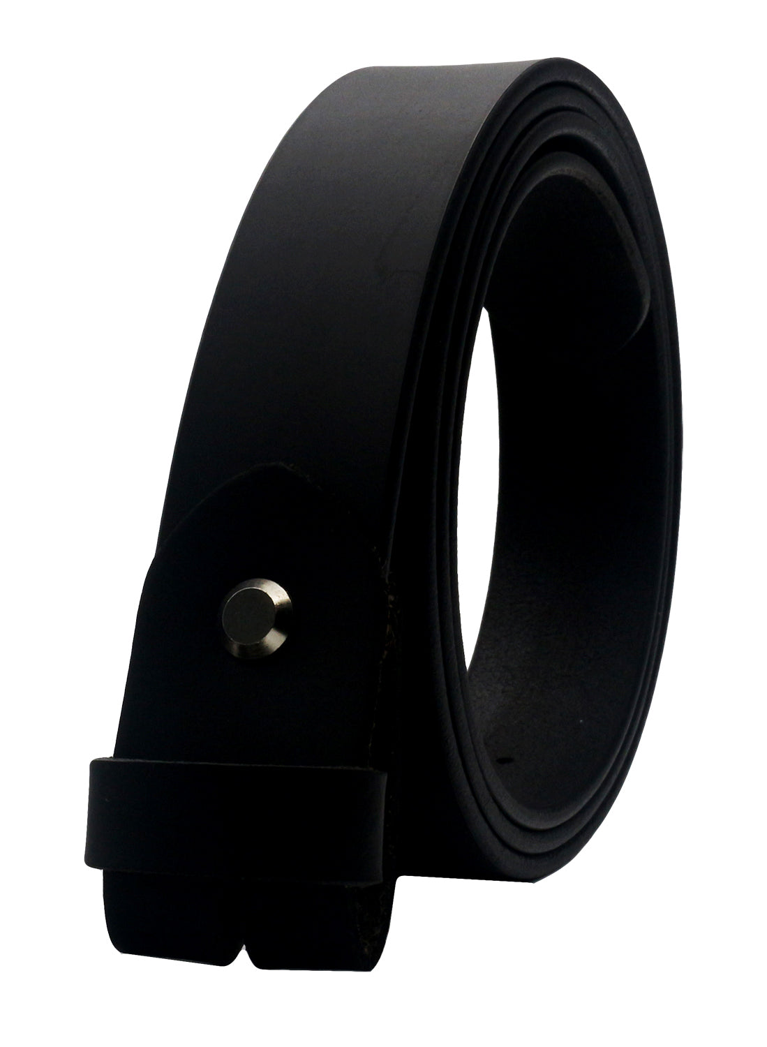 QHA Mens 38mm Real Leather Replacement Belt Strap, Snap On, Black - QHA UK
