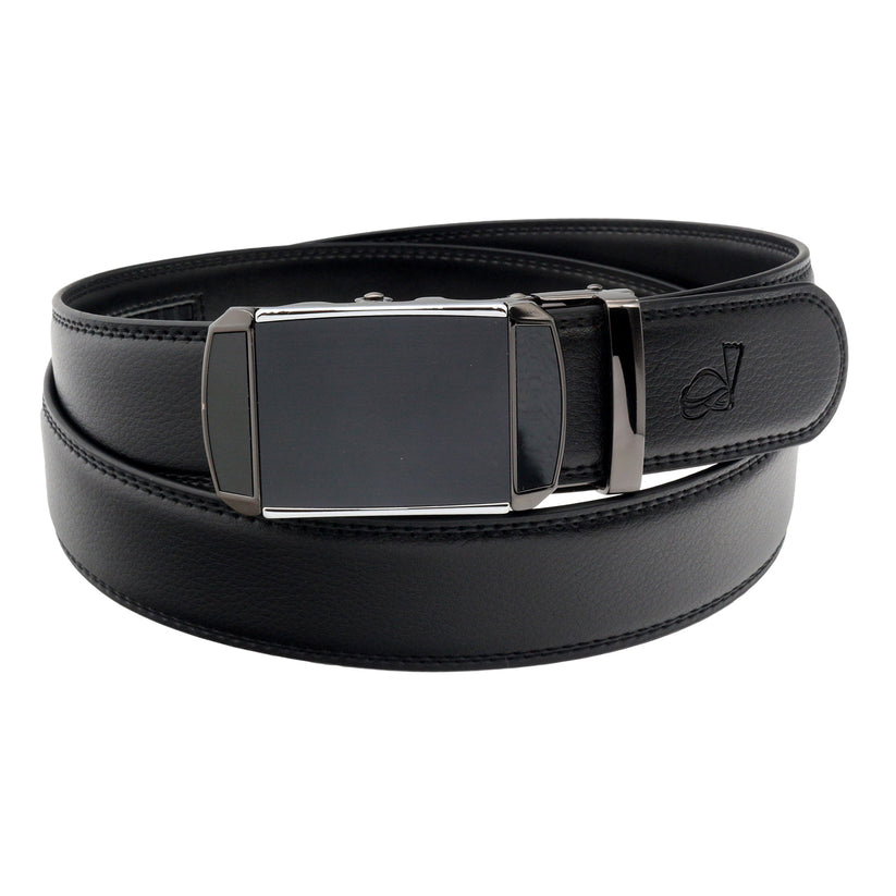 QHA Mens 35mm Ratchet Leather Belt, Modern Minimalist Automatic - QHA UK