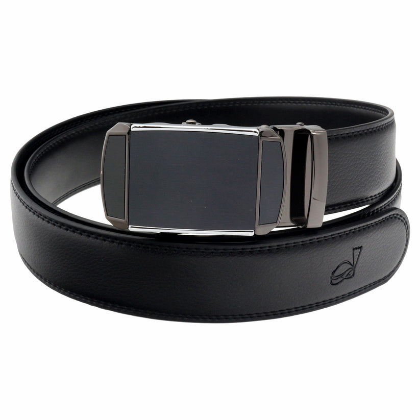 QHA Mens 35mm Ratchet Leather Belt, Modern Minimalist Automatic - QHA UK