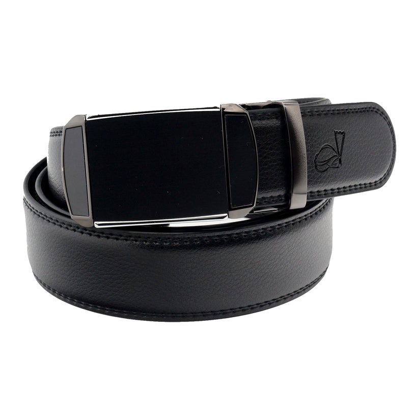 QHA Mens 35mm Ratchet Leather Belt, Modern Minimalist Automatic - QHA UK