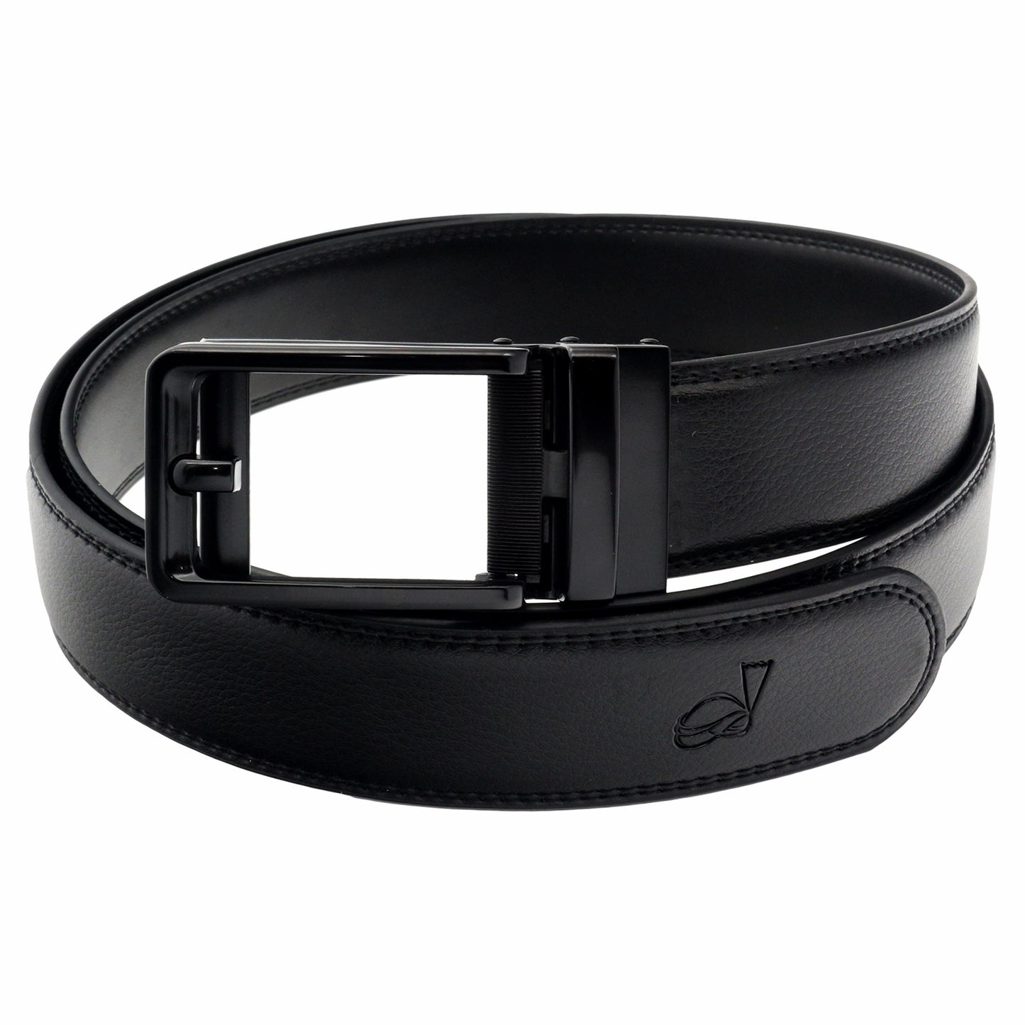 QHA Mens 35mm Ratchet Leather Belt, Silver, Gunmetal, Black - QHA UK