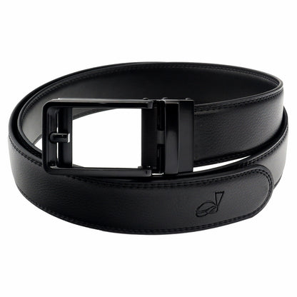QHA Mens 35mm Ratchet Leather Belt, Silver, Gunmetal, Black - QHA UK