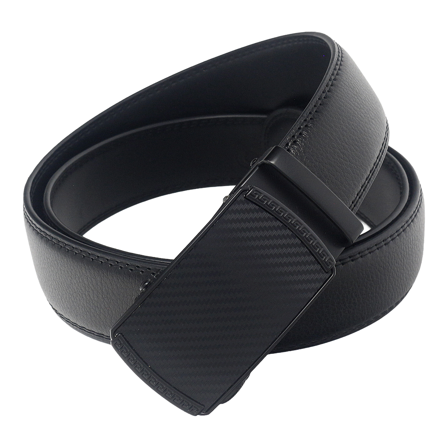 QHA Mens 35mm Ratchet Leather Belt, Dual-Texture Frame Buckle Q51 - QHA UK