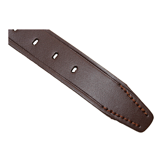 Mens Brown Cowhide Genuine Leather Belt Casual Fashion 38mm Pin - QHA UK
