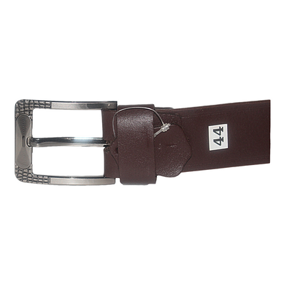 Mens Brown Cowhide Genuine Leather Belt Casual Fashion 38mm Pin - QHA UK