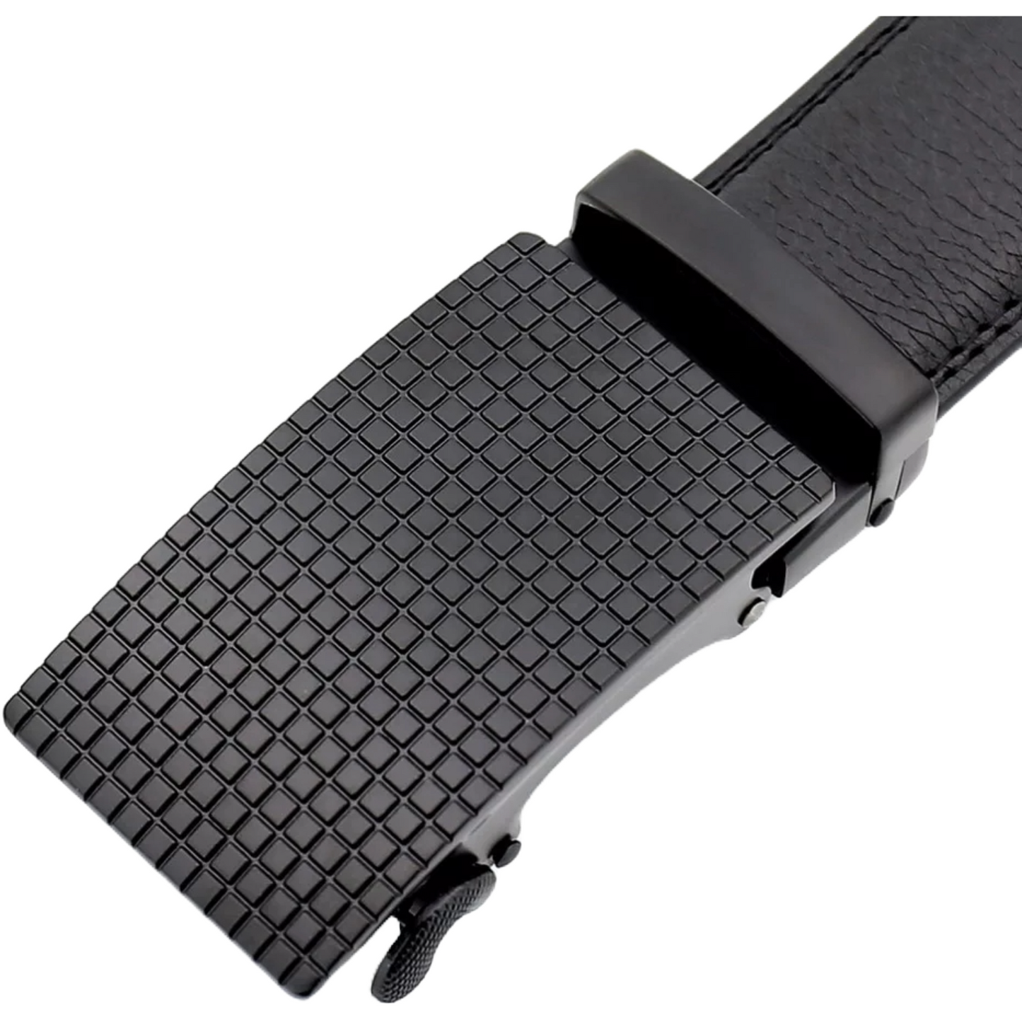 QHA Mens 35mm Ratchet Leather Belt, Offset Stripe Automatic - QHA UK