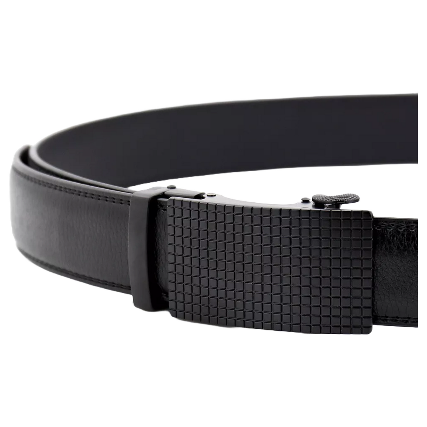 QHA Mens 35mm Ratchet Leather Belt, Offset Stripe Automatic - QHA UK